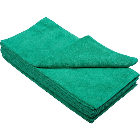 Global Industrial 16 x 16 300 GSM Microfiber Cleaning Cloths, Green, 12PK 670233
